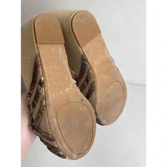 Women's Lucky Brand Brown and Turquoise Wedges Size 8 - Picture 9 of 11